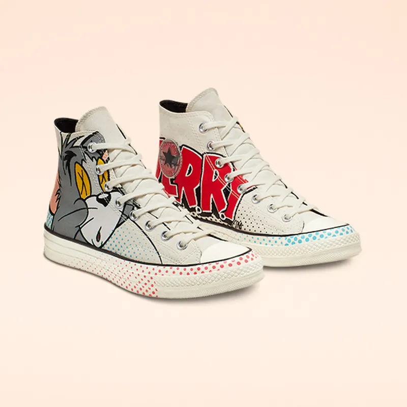 Converse Chuck Taylor All-Star 70s Hi Tom and Jerry Egret/Red-Black (165734C)