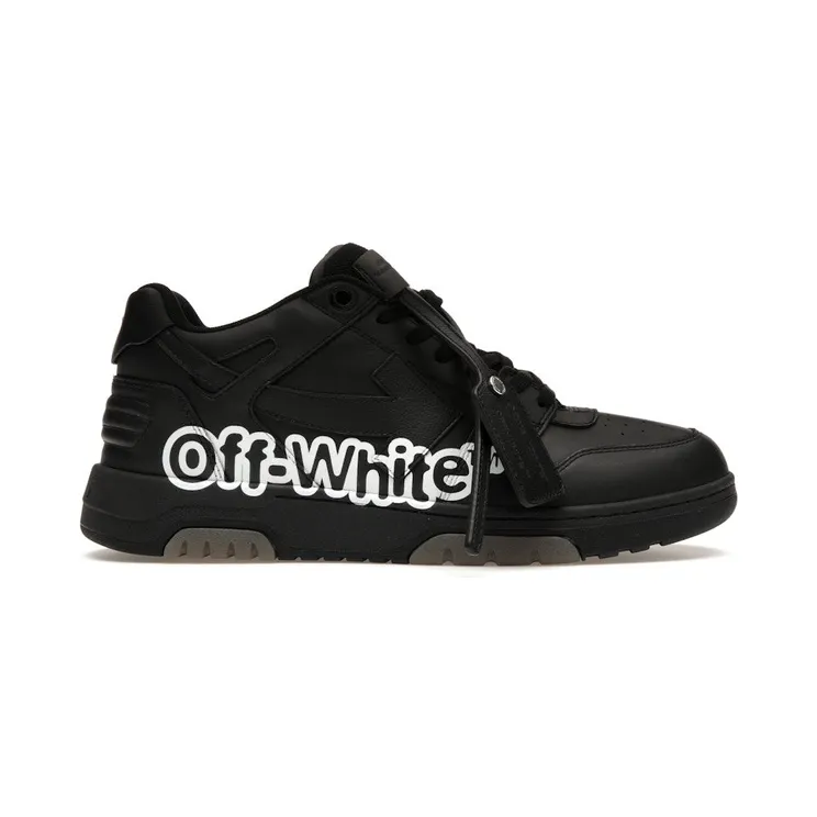 OFF-WHITE Out Of Office OOO Low Tops “Off-White” Black White (OMIA189S22LEA0041001)