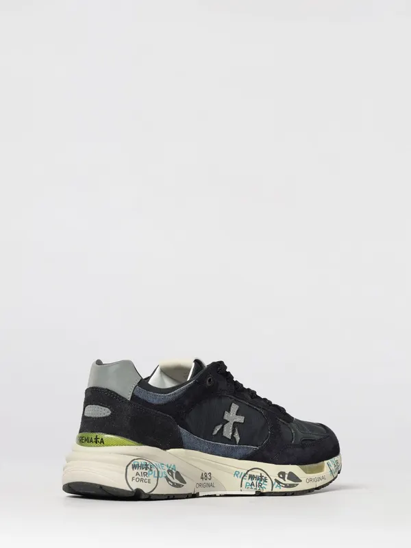 Premiata Mase Suede and Canvas Sneakers Blue 1 (MASE258020) (2)