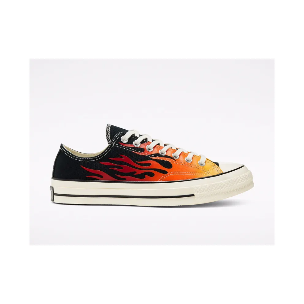 Converse Chuck 70 Low ‘Archival Flame Print’ Black/Enamel Red/Egret (167813C)
