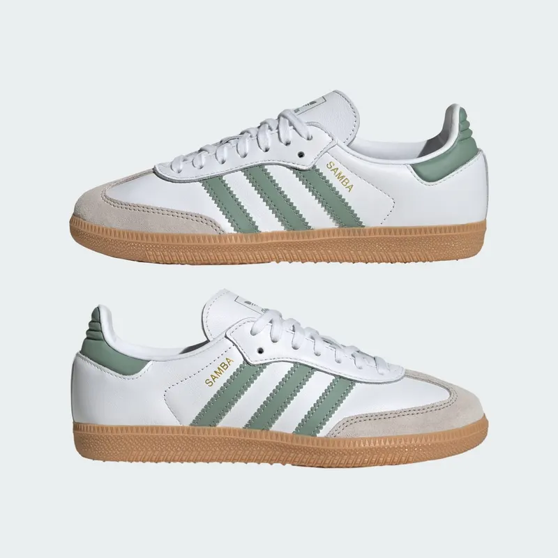 Adidas Samba OG Kids Cloud White / Silver Green / Gum (JP5479)