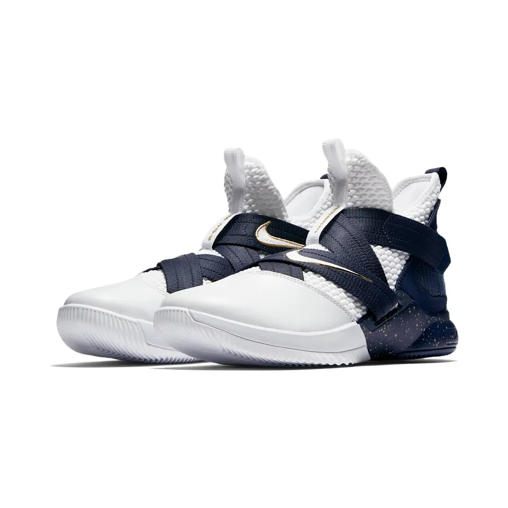 Nike LeBron Zoom Soldier 12 25 Straight White/Midnight Navy-Mineral Yellow-White (AO4054-100)