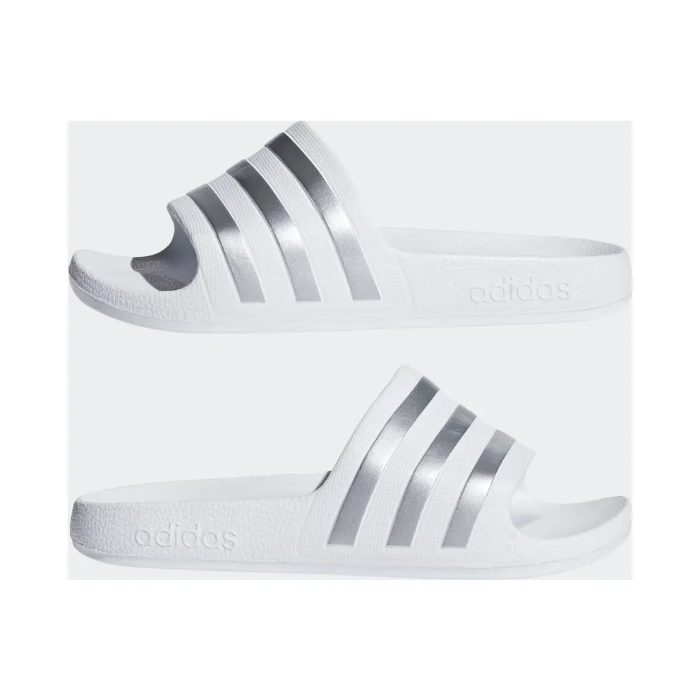 Adidas Adilette Aqua Slides Cloud White / Silver Met. / Cloud White (F35555)
