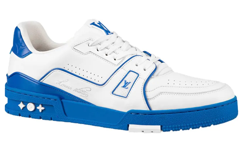 Louis Vuitton Trainer White Blue Signature (1A8SJV)