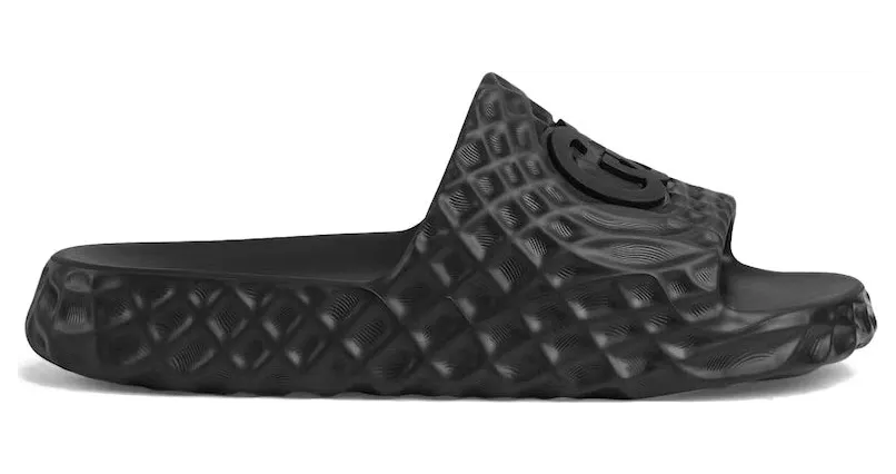 Gucci Slide Sandal Interlocking G Black Water Ripples (770801 J8710 1000)