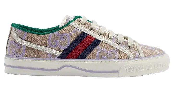 Gucci Jumbo GG Tennis 1977 Beige Lilac Canvas (725879 UKO70 8872)