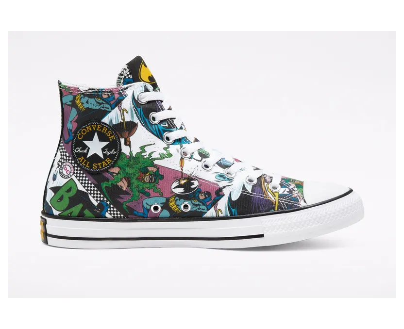 Converse Batman x Chuck Taylor All Star High ’80th Anniversary – Issue 190′ Black/White/Yellow (167303C)