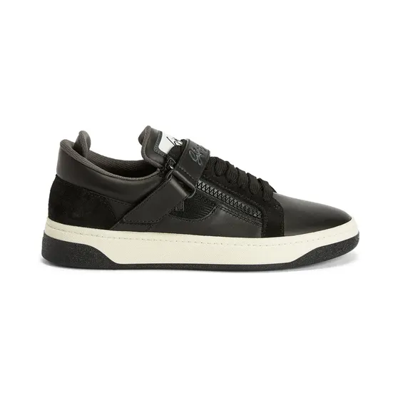 Giuseppe Zanotti GZ94 low-top met klittenband en dubbele rits “Black” (RU30046001)