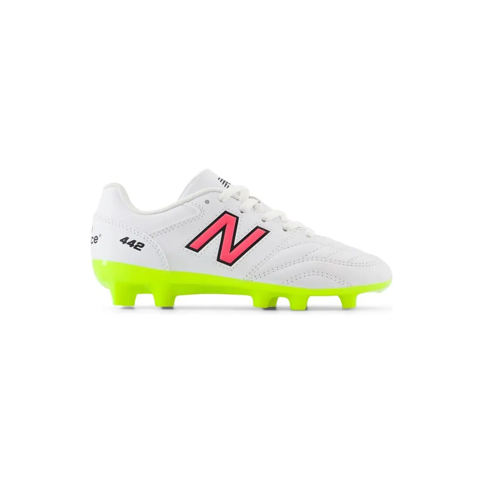 New Balance 442 v2 Academy FG White Hi-Lite Black (GS/PS) (JS43FWH2)