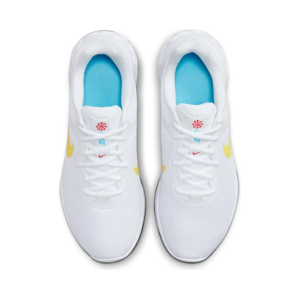 Nike Revolution 6 “White / Black / Baltic Blue / Opti Yellow” (DC3729-105)