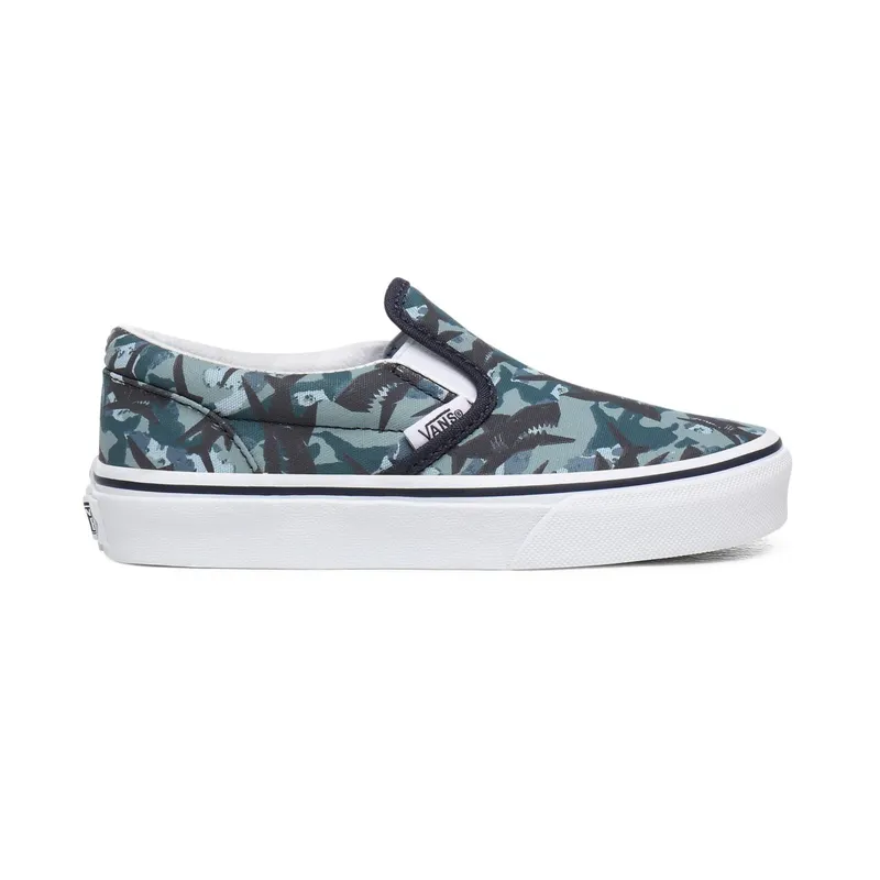 VANS Animal Camo Classic Slip-on Kids’ Shoes (Blue)