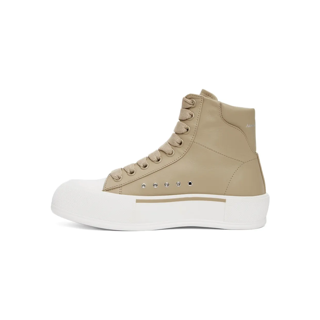 Alexander McQueen Beige High-Top Sneakers (682401WIB63) (3)