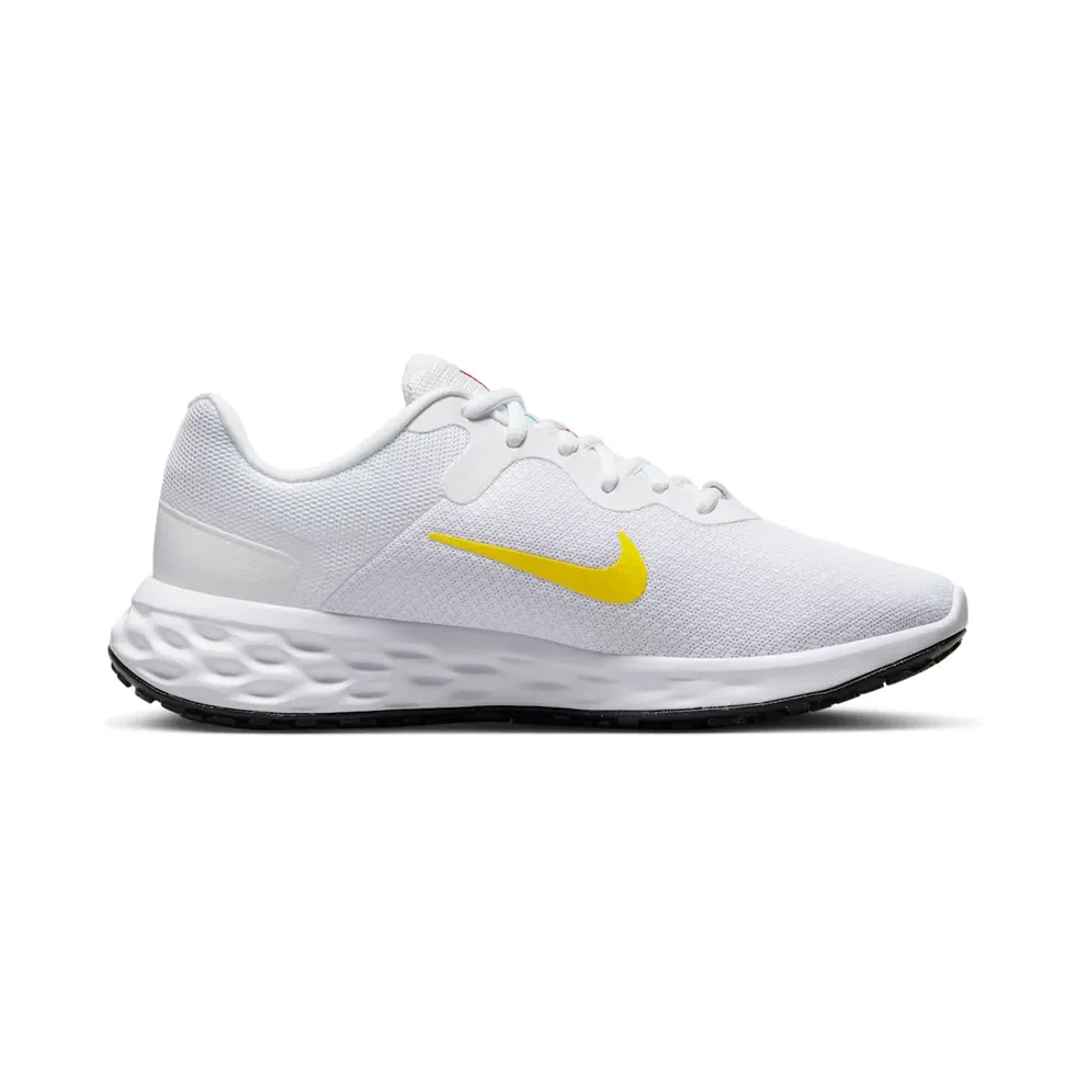 Nike Revolution 6 “White / Black / Baltic Blue / Opti Yellow” (DC3729-105)