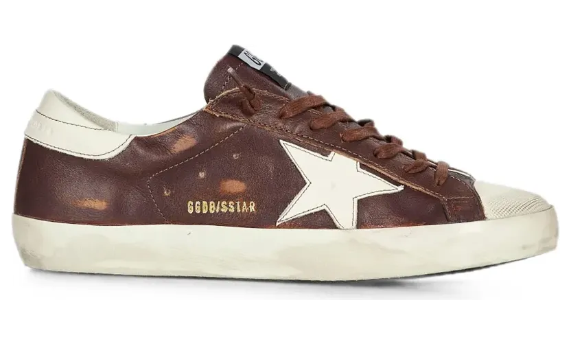 Golden Goose Super-Star im Distressed-Look “Brown” (GMF01102F008696)