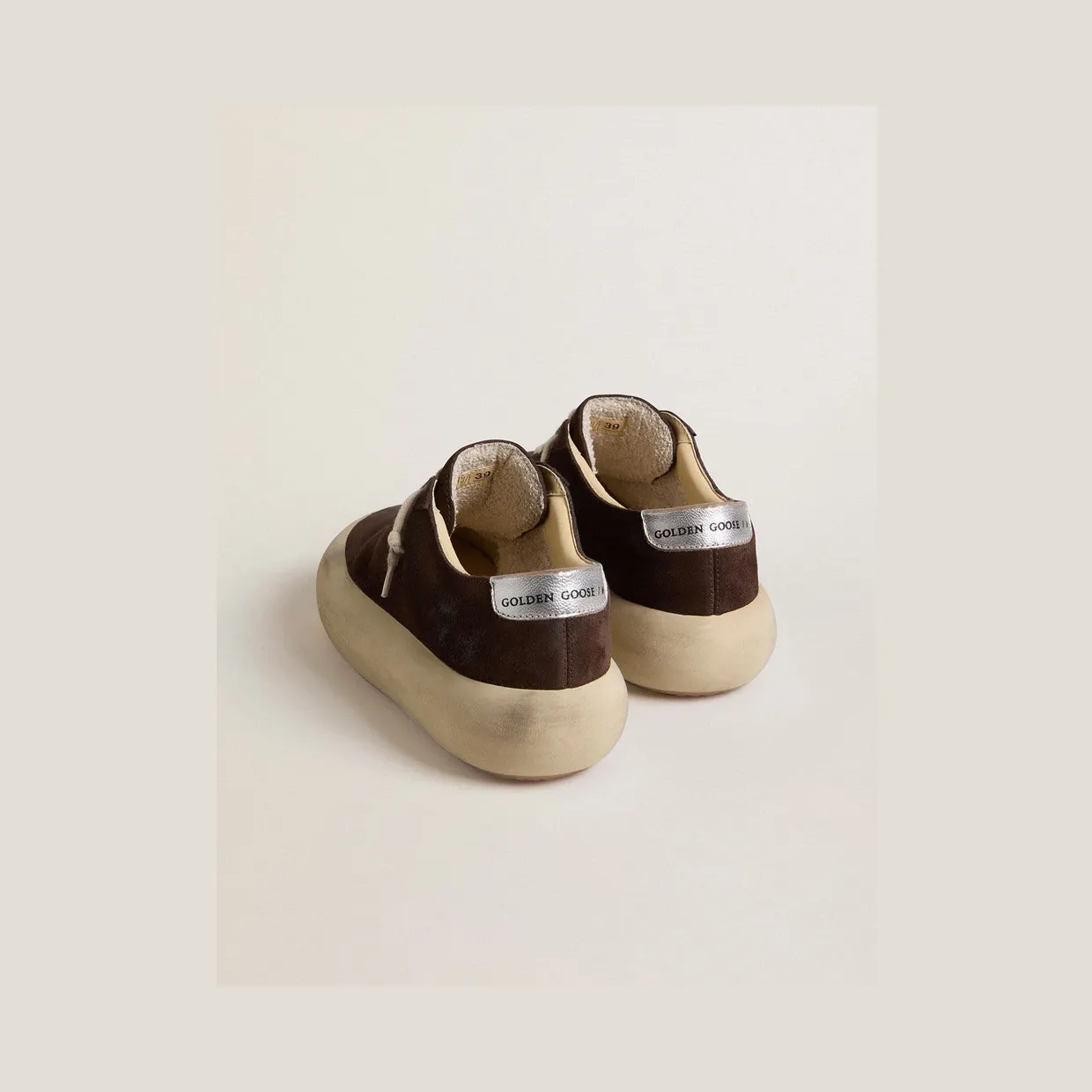Golden Goose Space-Star In Dark Brown Suede With Metallic Silver Heel Tab (GMF00376.F007975.55599) (4)