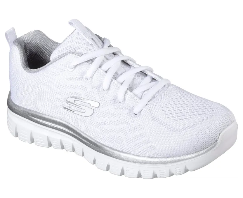 Skechers Graceful – Get Connected Sneaker Wit/Zilver