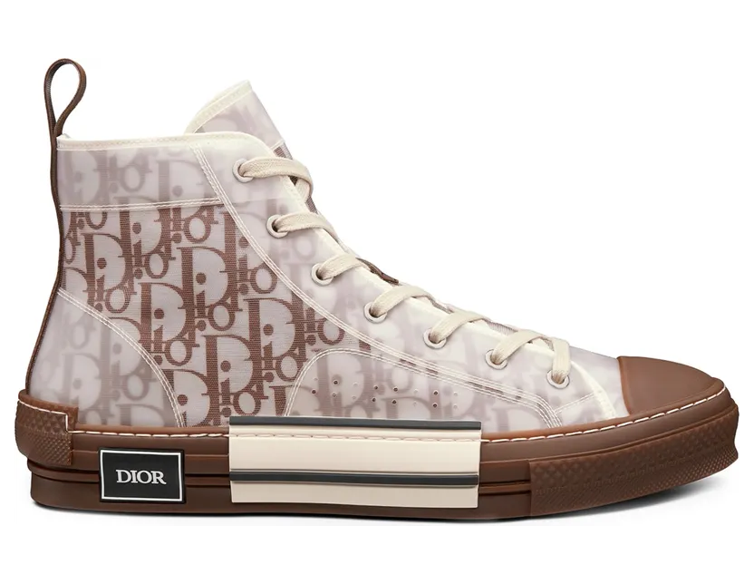 Dior B23 High Top Coffee White Dior Oblique (3SH118ZMK_H761)