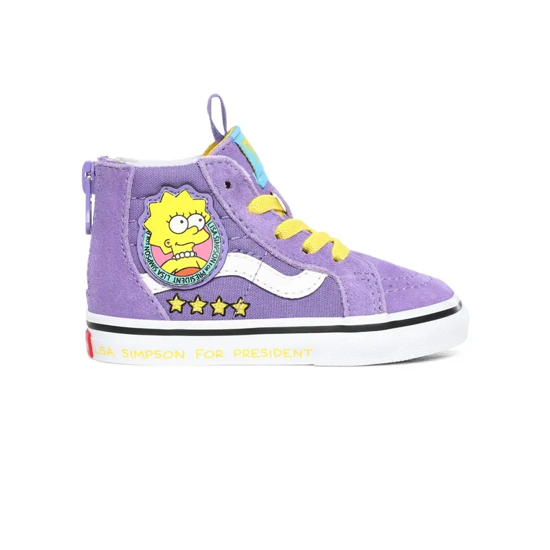 Vans The Simpsons X Vans Lisa 4 Prez Sk8-hi Zip Toddler Shoes Purple (VN0A4BV117G)