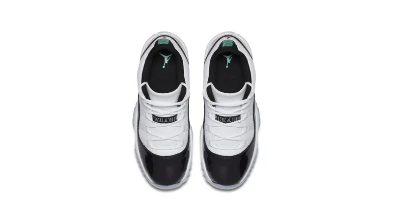 Jordan 11 Retro Low Iridescent (GS) White/Black-Emerald Rise (528896-145)