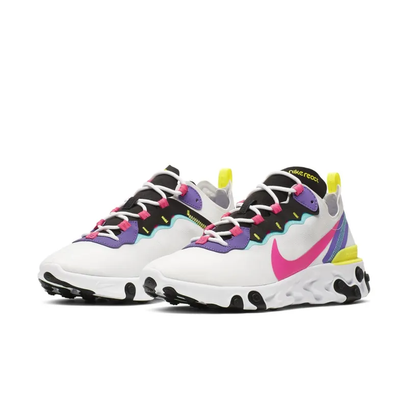 Nike React Element 55 White Psychic Purple Hyper Pink White/Black-Psychic Purple-Hyper Pink (CK0846-100)