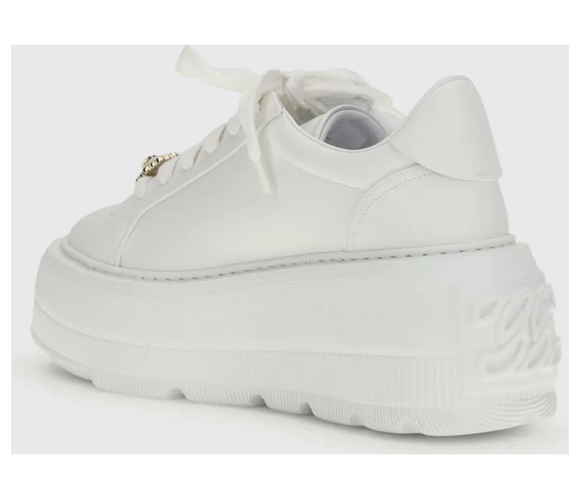 Casadei Nexus Leather Wedge Sneakers White (2X102B0701C29799999) (2)