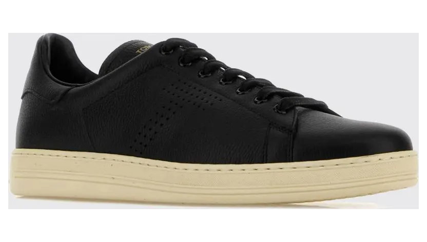 Tom Ford Warwick Sneakers in Grained Leather Black 1 (J1507LCL045LNWB)