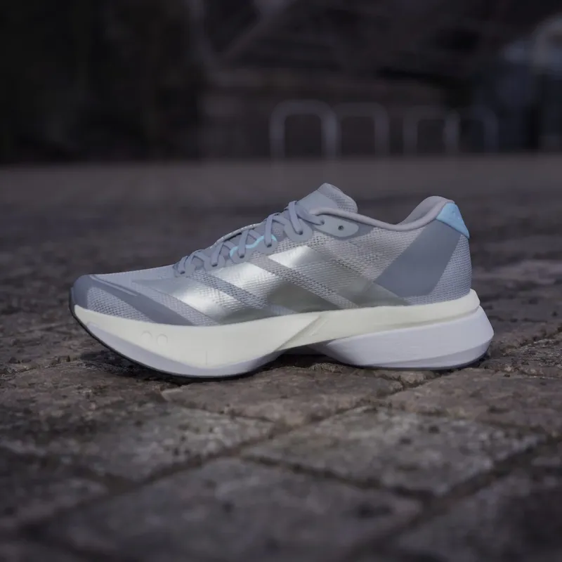 adidas Adizero Boston 13 Halo Silver Metallic Glow Blue (JS4949)