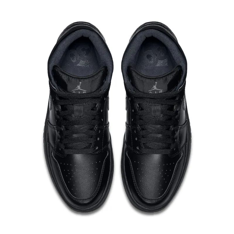 Jordan 1 Retro Mid Black (2016) Black/Black-Dark Grey (554724-021)