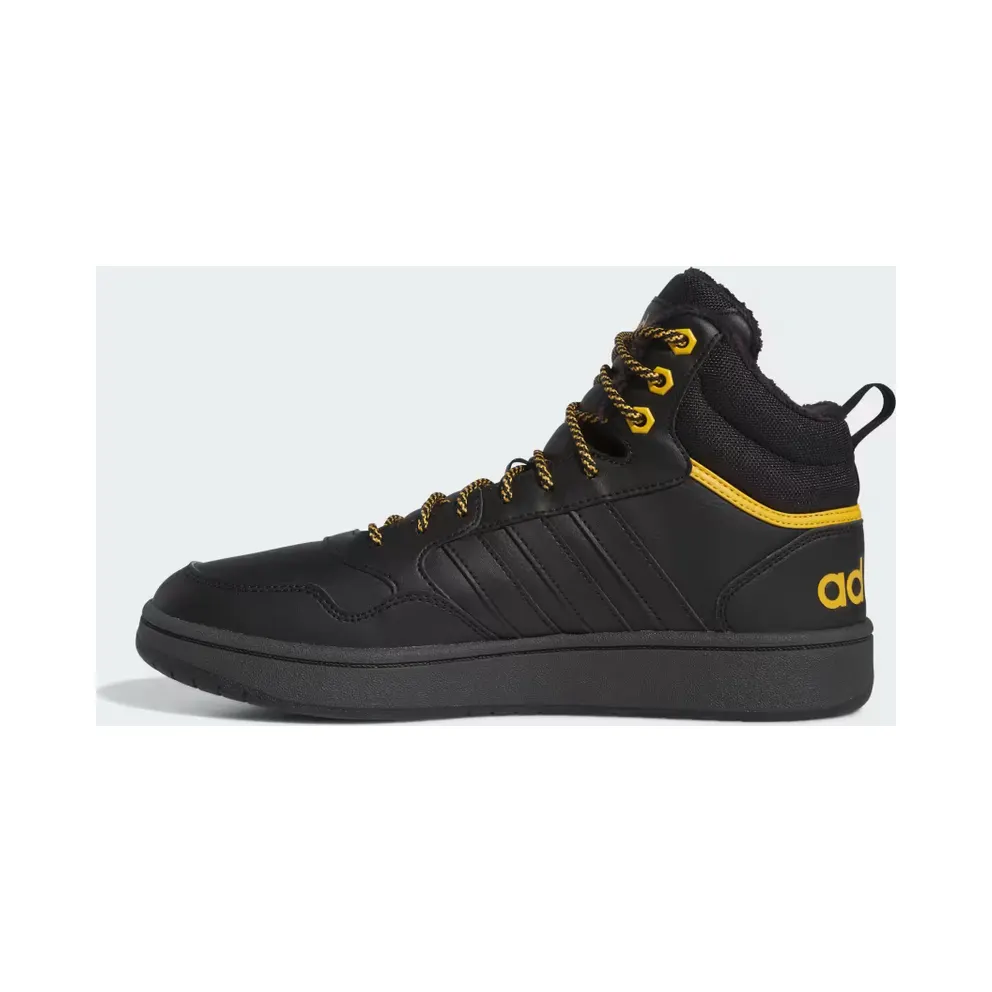 Adidas Hoops 3.0 Mid Lifestyle Basketball Classic Winter Shoes Core Black / Core Black / Preloved Yellow (IG7928)