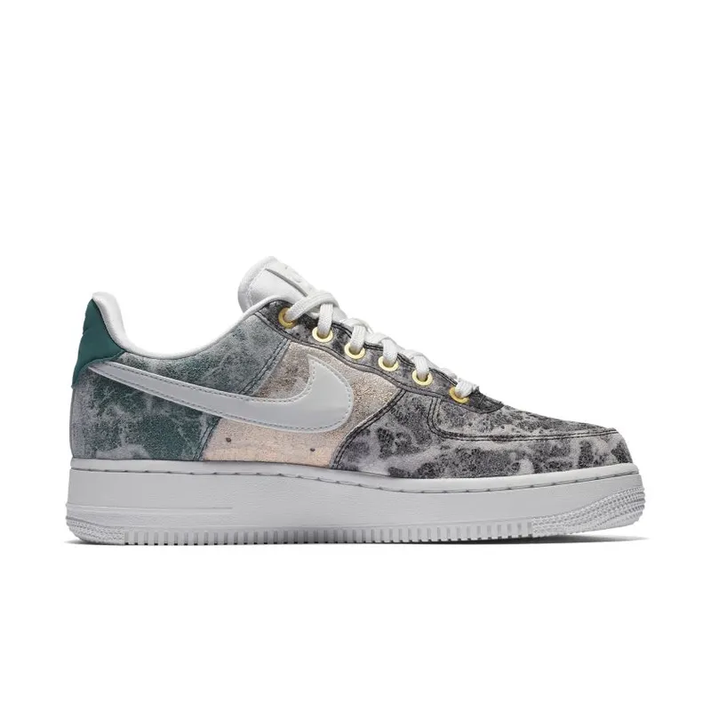 Nike Air Force 1 Low Metallic Leather (W) Summit White/Oil Grey-Bio Beige-Summit White (AO1017-100)