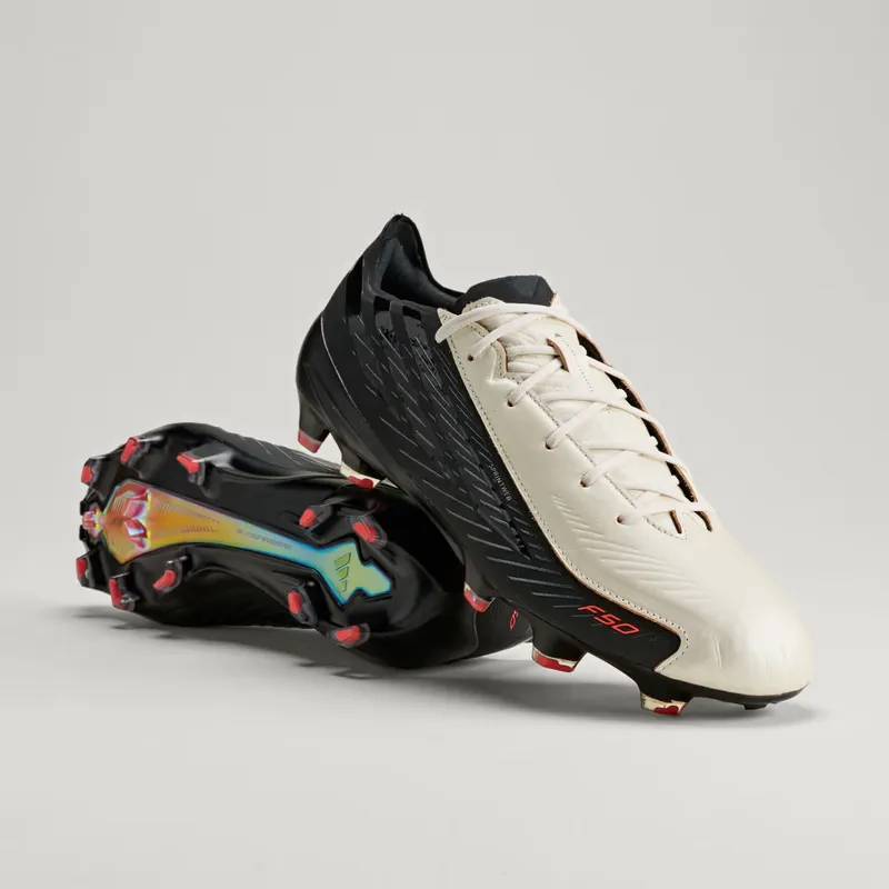 adidas F50 Elite Hyperfast FG L-T Leather Tech Zero Metalic Black Solar Orange (KK4192)