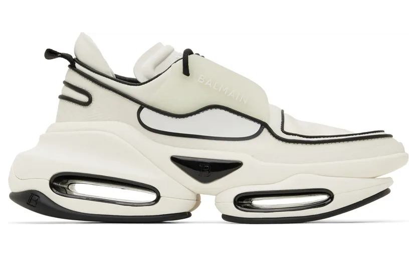 Balmain White & Black B-Bold Sneakers (XN1VI541TSNH)