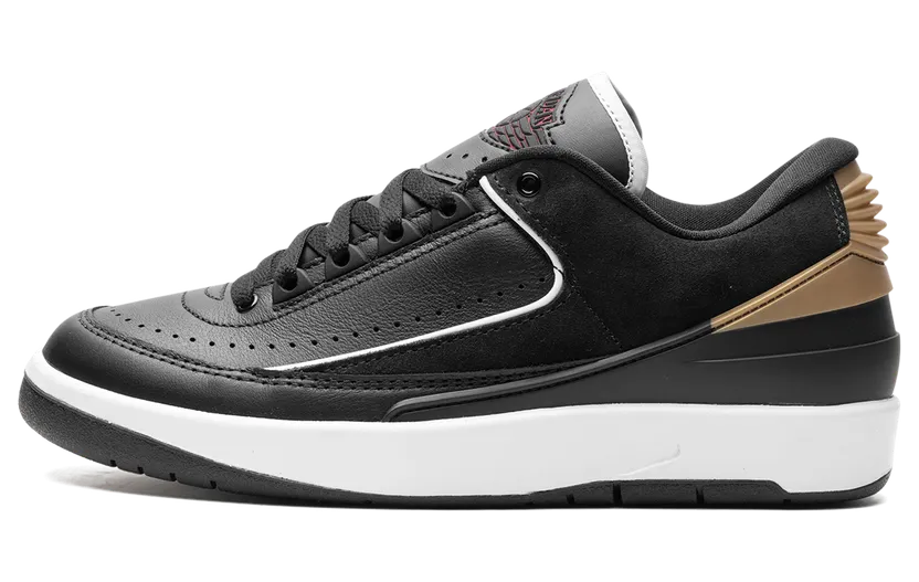 Air Jordan 2 Retro Low ‘Black/Varsity Red’ Black/Metallic Gold/Off-White/Varsity Red (DX4401-001)