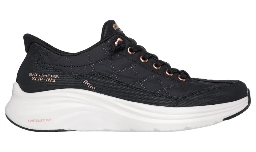 Skechers Slip-ins: Contour Foam – Cozy Fit Golden Hour Sneaker Zwart/Roos Goud