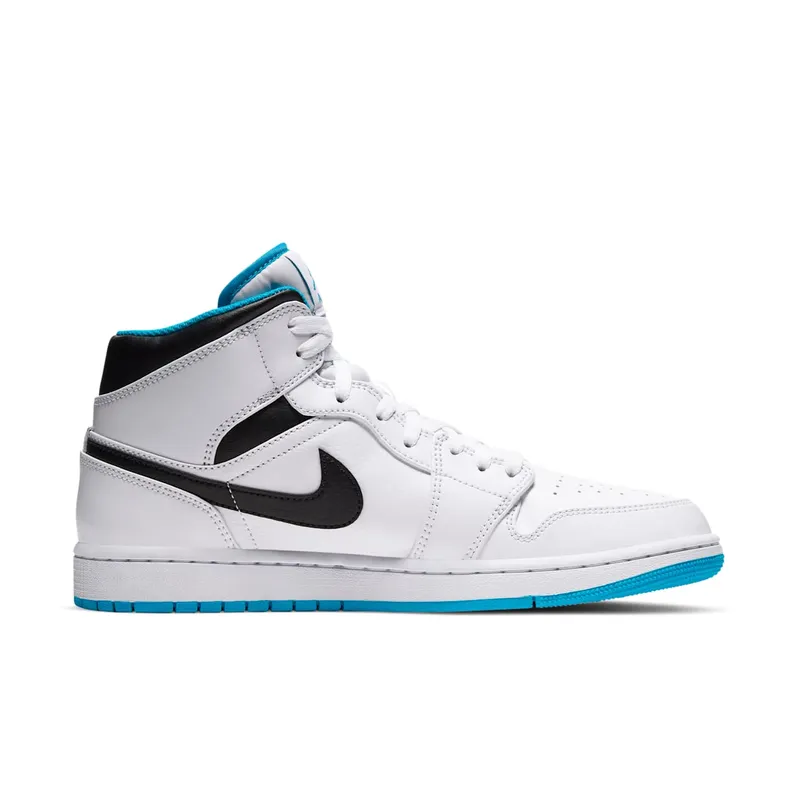 Jordan 1 Mid Laser Blue White/Laser Blue-Black (554724-141)