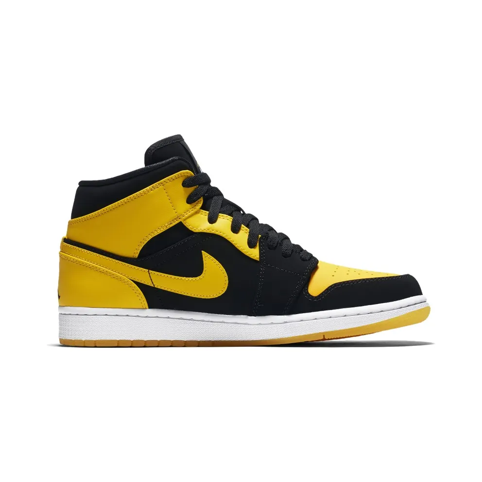 Jordan 1 Retro Mid New Love (2017) Black/Varsity Maize-White (554724-035)