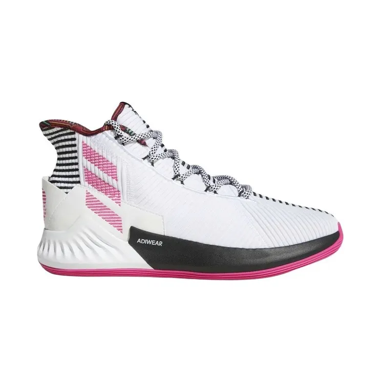 adidas D Rose 9 White Black Pink (BB7658)