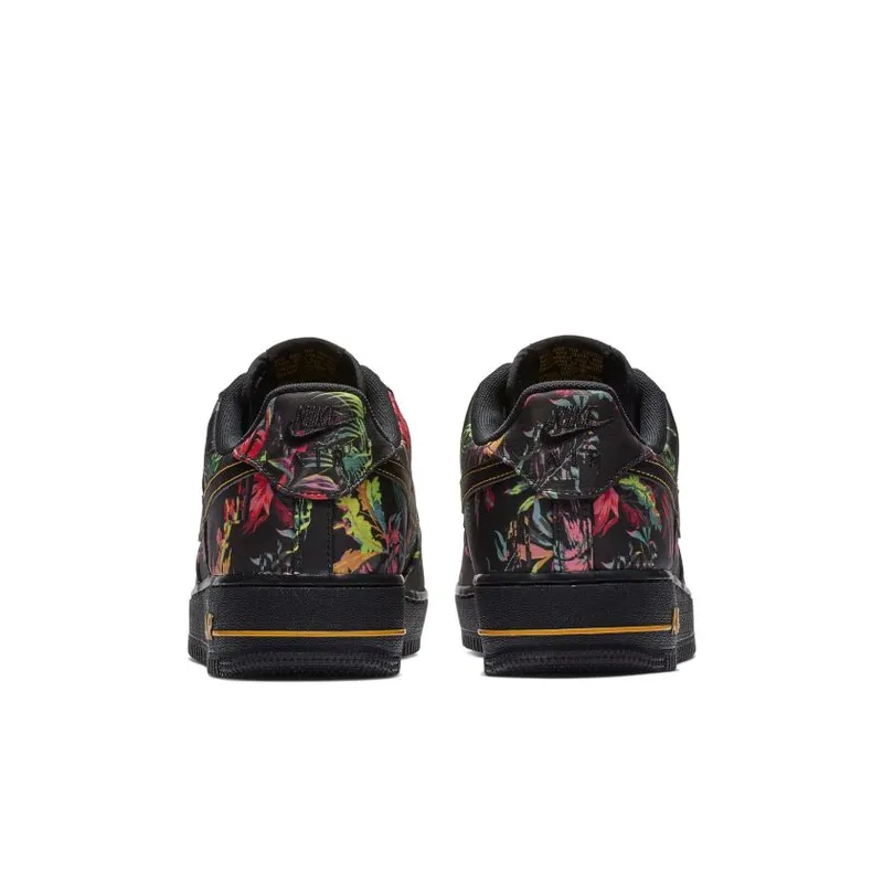 Nike Air Force 1 Low Floral (2019) Black/Multi-Color-Canyon Gold (BV6068-001)