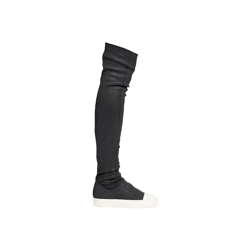Rick Owens DRKSHDW High Sock Sneaks Black Wax Milk (DS02E7812 SBW 99X11)