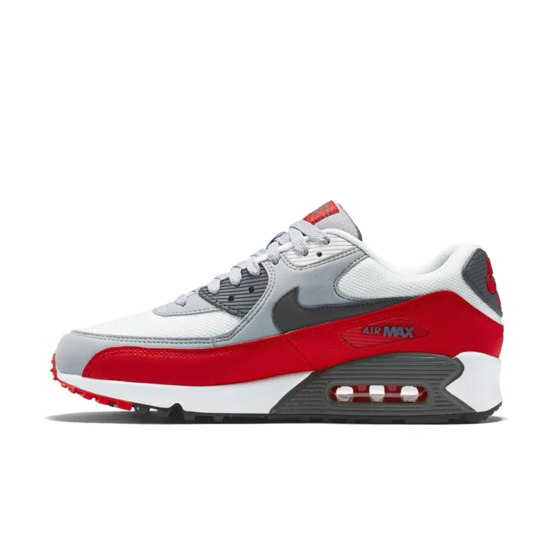 Nike Air Max 90 Wolf Grey Dark Grey Wolf Grey/Dark Grey-Chllng Red (537384-039)
