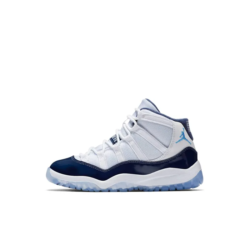 Jordan 11 Retro UNC Win Like 82 (Preschool) White/University Blue-Midnight Navy (378039-123)