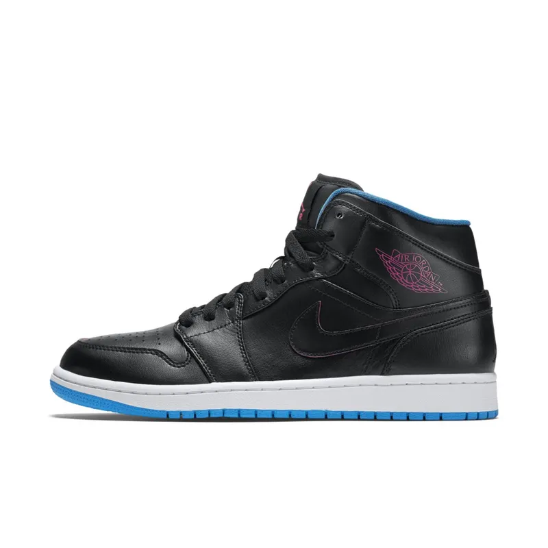 Jordan 1 Retro Mid Radio Raheem Black/Fire Pink-Photo Blue (554724-029)