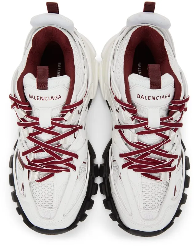Balenciaga White & Burgundy Track 9066 WHITE/ (542023 W3AD1)