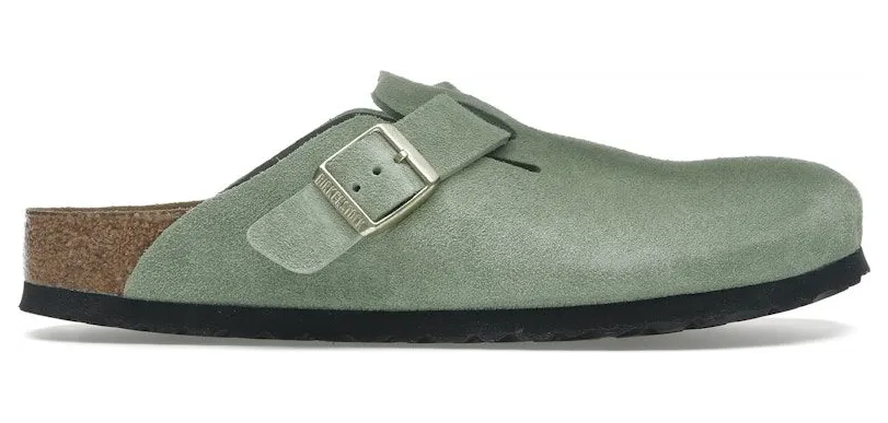 Birkenstock Boston Soft Footbed Suede Green Tea (Narrow Fit) (1027934)