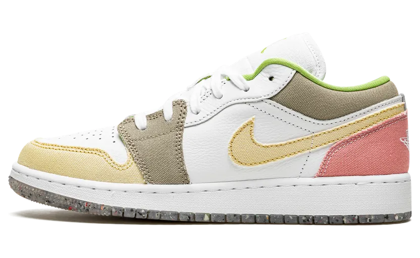 Jordan 1 Low Pastel Grind Vivid Green (GS) – “Beige / White / Pink / Tan” (DJ0341-100)