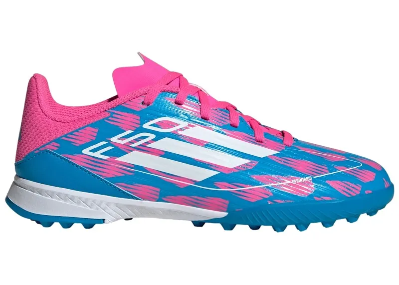adidas F50 League Turf Solar Blue Cloud White Solar Pink (IF1374)
