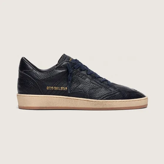 Golden Goose Ball Star In Navy-Blue Leather With Tone-On-Tone Leather Star (GMF00117.F008888.50501)