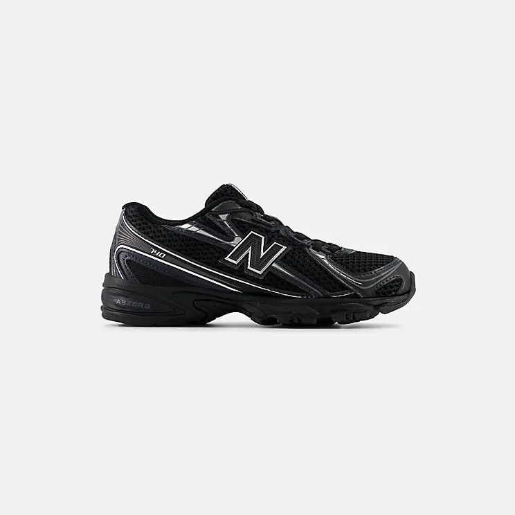 New Balance 740 Bungee Lace Black Grey Silver (PZ740BM)