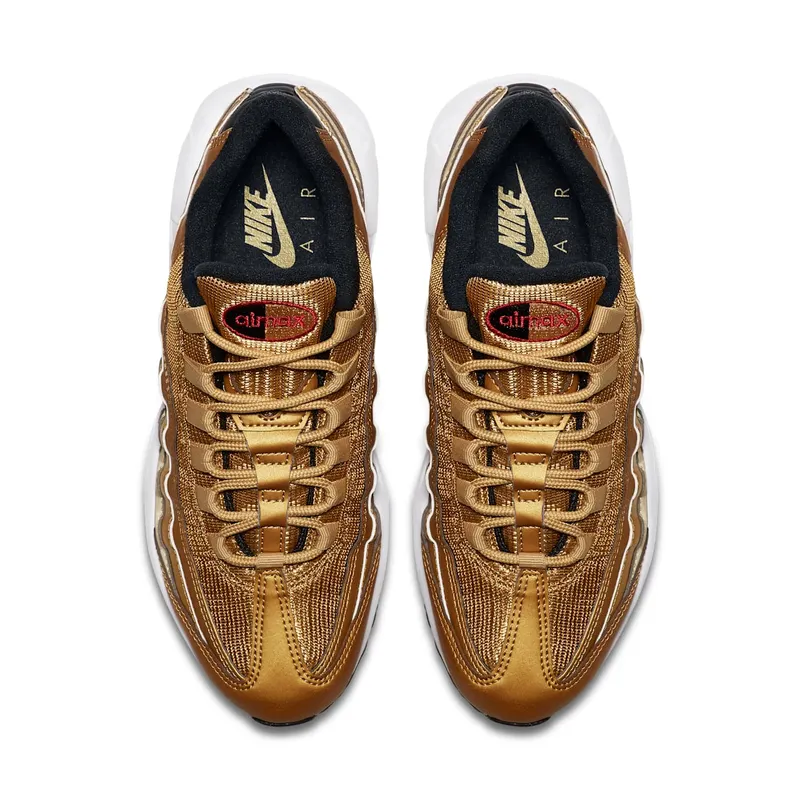 Nike Air Max 95 Metallic Gold (W) Metallic Gold/Varsity Red-White-Back (814914-700)
