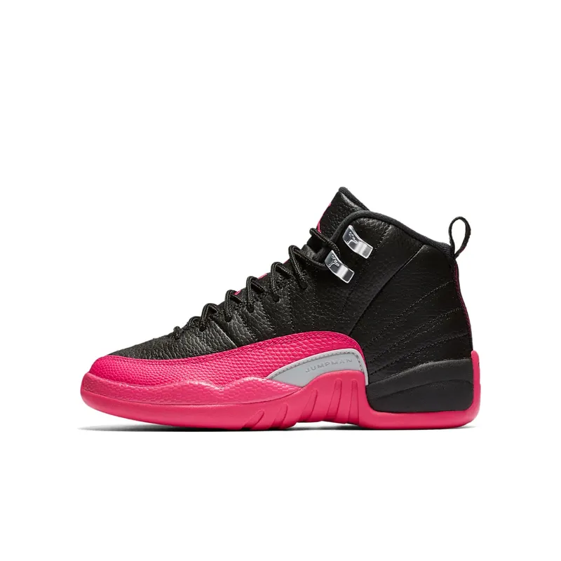 Jordan 12 Retro Black Deadly Pink (GS) Black/Deadly Pink-Metallic Silver (510815-026)